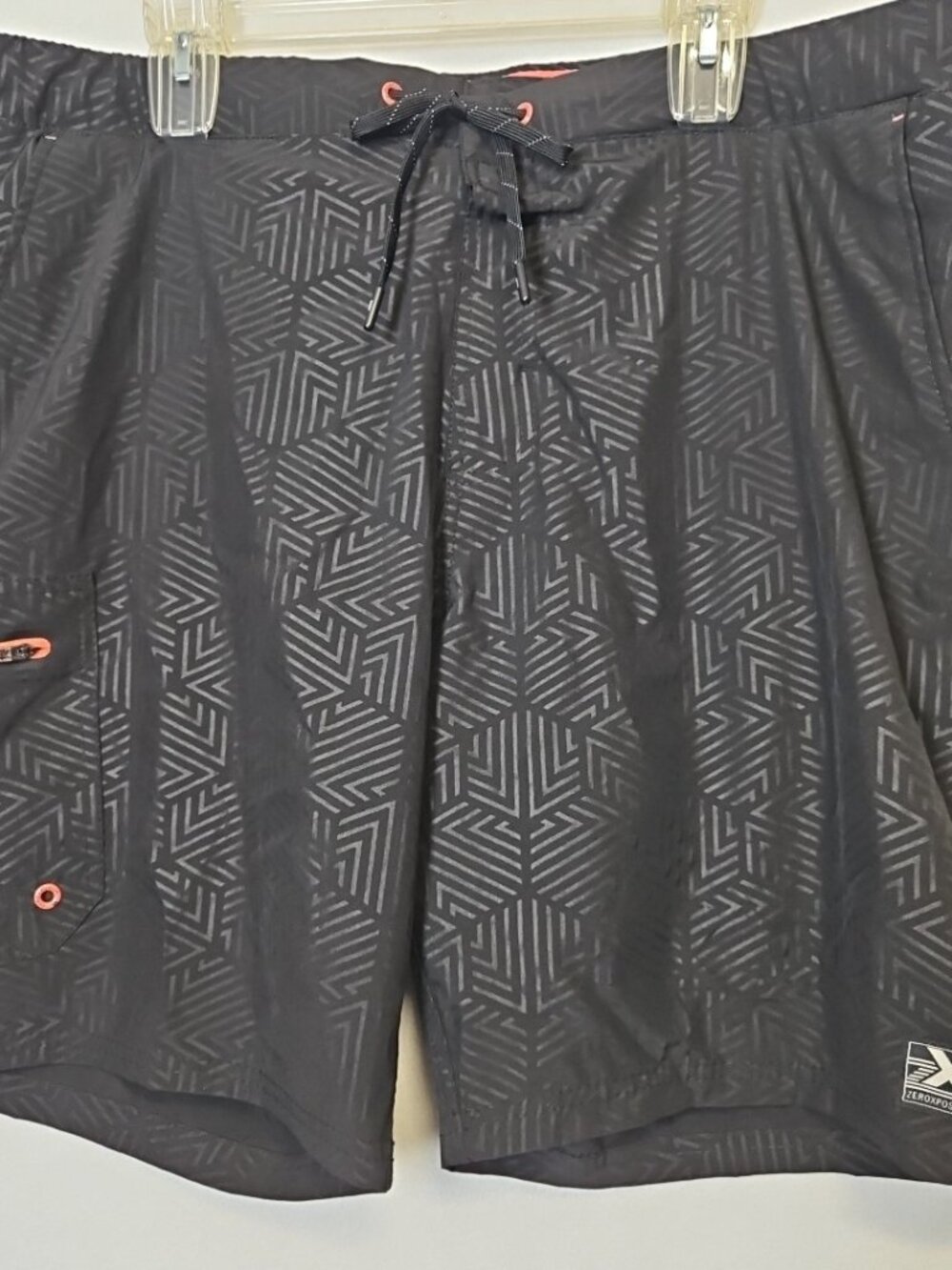 ZeroXposur Mens Swim Trunks - Black Met- Size XL UPF 50+ Quick Dry Lined NEW